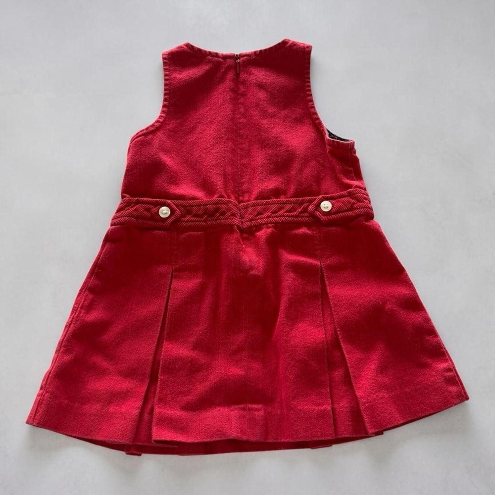 Tommy Hilfiger Red Corduroy Pleated Jumper Dress 12-18 Months - Picture 2 of 3